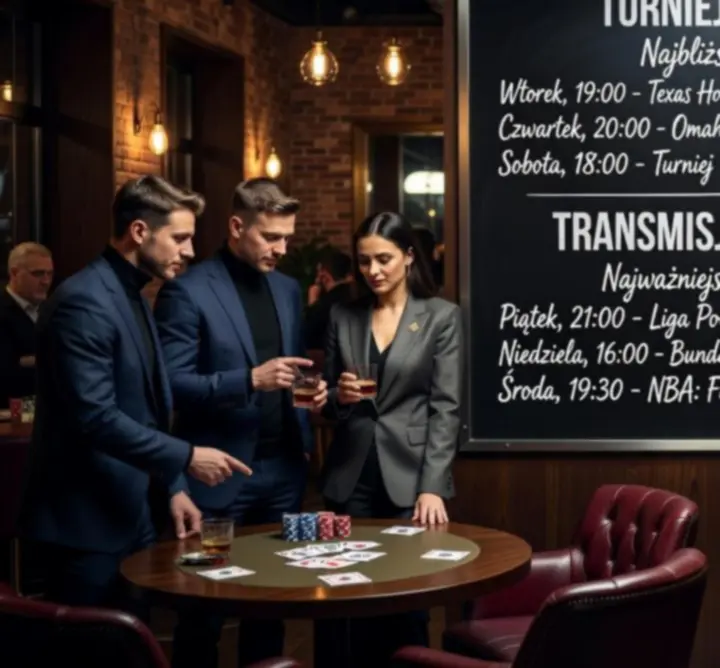 Harmonogram turniejów pokerowych i transmisji sportowych dostępnych do rezerwacji